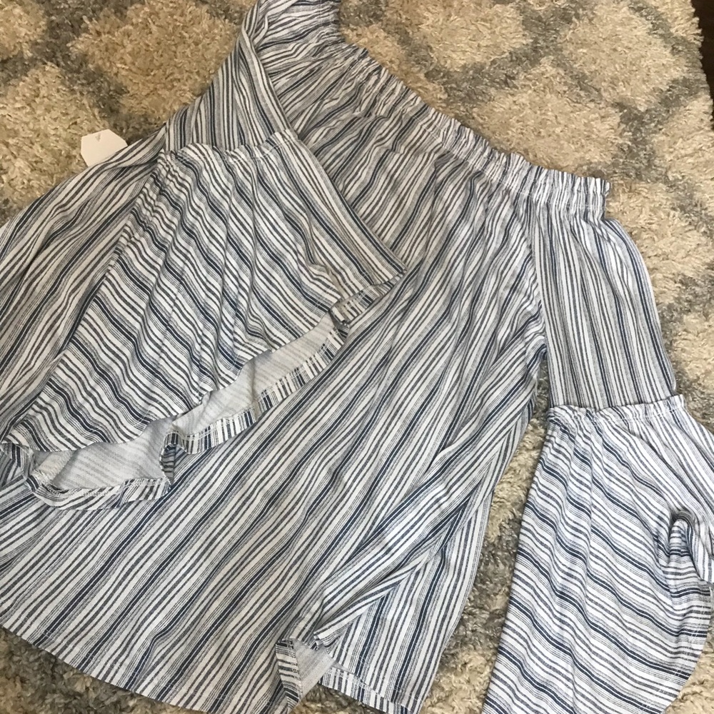 Stripe off shoulder top